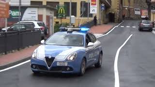 Autopattuglia Alfa Romeo Giulietta Polizia di Stato  Questura di Imperia in sirena [upl. by Amaryl]