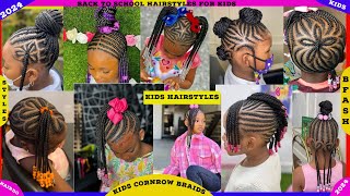 50 Kids Hairstyles for Girls kids Cornrow Braids Hairstyles kids Natural braids hairstyle Hairdo [upl. by Asirrak]