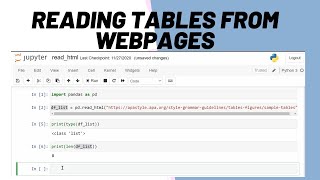 Reading Tables from Webpage  Pandas readhtml function [upl. by Theadora161]