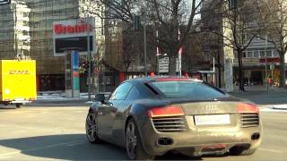 Porsche 911  997 amp Audi R8 Acceleration Sound Kickdown Exhaust VS [upl. by Niela]