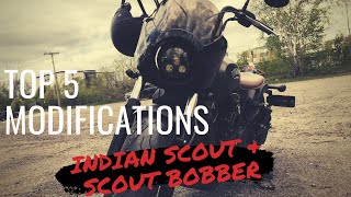 Top 5 mods for Indian Scout  Bobber [upl. by Hgielram]