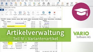 Artikelverwaltung Variantenartikel in der VARIO 8 Warenwirtschaft  Tutorial [upl. by Cottle]