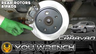 How to Change REAR Brake Rotors Discs and Pads Complete Guide  DODGE GRAND CARAVAN 20082021 [upl. by Niahs]