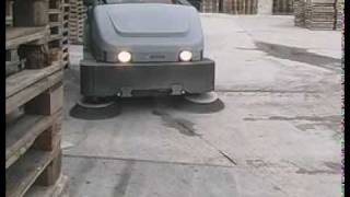 Nilfisk rideon sweeper  SR 1900 demonstration [upl. by Elleina]