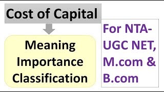 Cost of Capital  Part1  FM  NTA NET [upl. by Lothar]