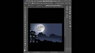 How to drowning nighty moon with hill and tree in Photoshop  shorts photoshopdesign viralshorts [upl. by Bekha]