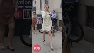 Anna Sorokin Arrives At Immigration Court In A White Dress And Her Ankle Tag In New York City [upl. by Aisayn496]