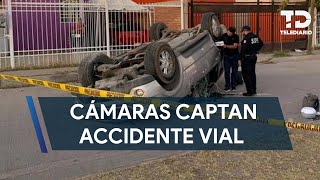 Conductor se salva de morir tras accidente vial en la colonia San Bernabé en Monterrey [upl. by Ancier]