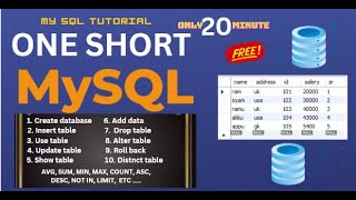 One Short SQL Using My SQL  Complete Tutorial  In Hindi  Only 20 Minutes  3 [upl. by Surad]