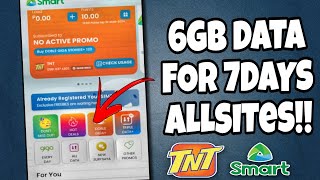 6GB DATA FOR 7 DAYS ALLSITES NA  SMART amp TALKNTEXT [upl. by Rettke232]