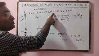 How to calculate Molarity when the analyte is solid [upl. by Ognimod196]