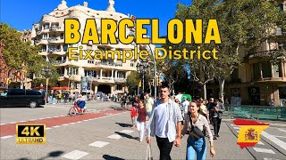 Walking in Barcelona Eixample District  Spain 🇪🇸 4K UHD October 2024 [upl. by Sayers]