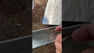 Extremely sharp handforged kitchen knife dualpurpose knife for chopping and cutting [upl. by Hutt]