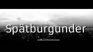 How to pronounce Spätburgunder in German [upl. by Endres556]