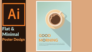 Designing a Minimal amp Flat Design Poster in Adobe illustrator [upl. by Ativet]