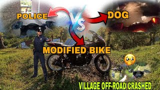 COPS VS MODIFIED BIKE VS STREET DOG  CRASHED DAY 🥵 [upl. by Kariotta]