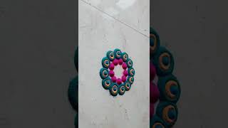 rangoli design with spoonshortsyoutubeshortsdiwali [upl. by Yelrehs]