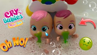 Cry baby dolls get Sick in the Bath 🤮 [upl. by Yessak]