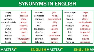 Learn 150 Common Synonyms Words in English to Improve your Vocabulary [upl. by Alaehs485]