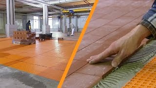 Tegels op industriële vloeren plaatsen veilig met Schlüter®DITRA 25 [upl. by Cordier]