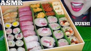 ASMR BLUEFIN TUNA GIANT SUSHI BOX EATING SOUNDS NO TALKING  SASASMR [upl. by Kcirtapnhoj692]