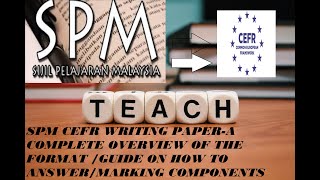 SPM CEFR WRITING PAPERA COMPLETE OVERVIEW OF THE FORMATGUIDE ON HOW TO ANSWERMARKING COMPONENTS [upl. by Aisemaj]