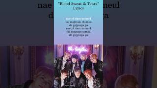 BTSquotBlood Sweat amp Tears Lyrics bts song shorts songlyrics [upl. by Lowney788]