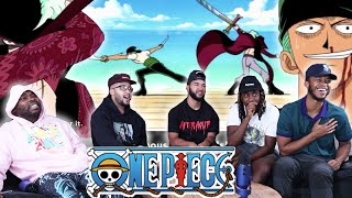 Zoro vs Hawk Eye One Piece Ep 24 quotHawk Eye Mihawk the Great Swordsman Zoro Falls at Seaquot Reaction [upl. by Nivre]