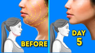 DOUBLE CHIN FAT amp FACE LIFT  5 DAYS FACE WORKOUT [upl. by Ennobe]