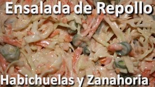 Ensalada de Repollo con Habichuelas y Zanahoria  Recetas con repollo ensaladas [upl. by Haron]