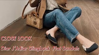 UNBOXING Dior Black Fabric JAdior Slingback Flat Sandals [upl. by Hedva216]