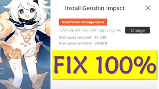 How To Fix Genshin Impact Insufficient Storage Space On PC [upl. by Lednyc]