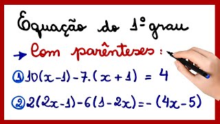 EQUAÇÃO DO 1º GRAU COM PARÊNTESES [upl. by Shimkus]