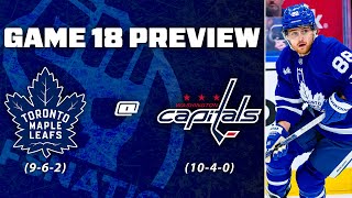 Maple Leafs at Washington Capitals  Game 18 Preview amp Bets [upl. by Mandeville]