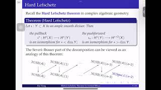 Rui Xiong short talk quotMotivic Lefschetz Theorem for Twisted Milnor Hypersurfaces quot [upl. by Eada521]