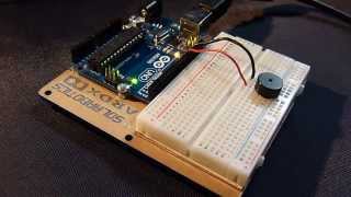 Play simple melodies and sounds with an Arduino and a piezo speaker [upl. by Ycnay598]