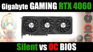 Gigabyte RTX 4060 GAMING OC  Silent vs OC BIOS [upl. by Reichel821]