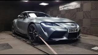 Garage Whifbitz Toyota GR SUPRA A90 Edition 451bhp stage 1 dyno power run [upl. by Rawley]