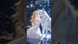 A woman performs a fusion with theSiberian White Wolf on AGT americagottalent magic [upl. by Atsyrhc956]