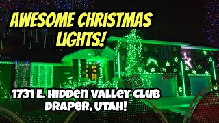 Christmas Lights Display 1731 E Hidden Valley Club Draper Utah [upl. by Rehctelf]