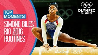 Simone Biles Rio 2016 individual allaround Final routines  Top Moments [upl. by Norris]