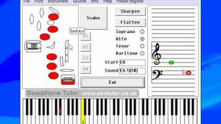 SaxTutor  Software based Saxophone Scales and Finger Chart [upl. by Izabel]