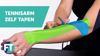 Tennisarm zelf tapen » Instructie » FysioTape [upl. by Mitinger908]