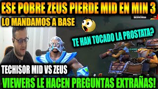 TECHISOR EN SU PRIMA XD SE ENFRENTA A UN POBRE ZEUS LO MANDA A BASE MINUTO 2 TERRIBLE 🎥 Dota 2 [upl. by Nyrac]