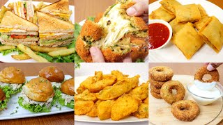 6 Easy Party Snacks Recipes  Club Sandwich  Chicken Buns  Potato Wedges  Crispy Drumsticks [upl. by Lednic]