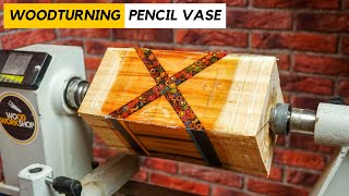 Woodturning a Vase Wood amp Pencil Combination [upl. by Auod150]