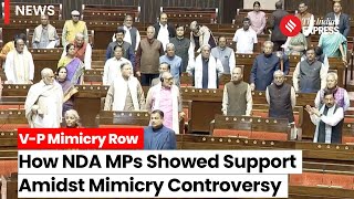 Jagdeep Dhankhar Mimicry NDA MPs Stand In Solidarity With Jagdeep Dhankhar Over Mimicry Row [upl. by Nnylhsa]