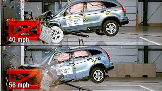 Crash Test 40mph VS 56mph  How Speed Affects the Severity of Crashes [upl. by Bonnes]