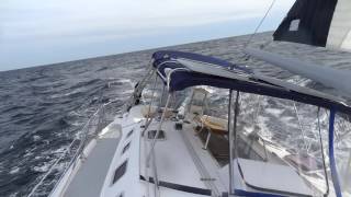 Awesome singlehanded sailing at Atlantic ocean ONE DAY PASSAGE Hunter 466 [upl. by Eldoria]