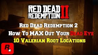 Red Dead Redemption 2  How To MAX Your Dead Eye FAST  10 Valerian Root Locations [upl. by Gypsie437]